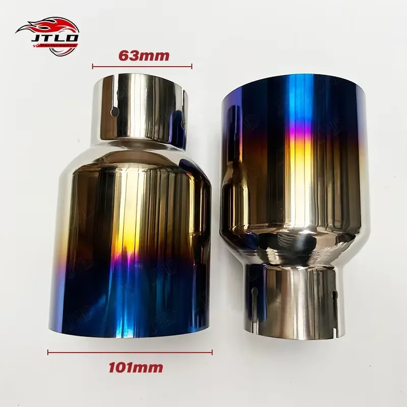 JTLD High Quality Titanium Alloy Single-wall Exhaust Tip Inlet 2.5'' Outlet 4'' With Ready Stock