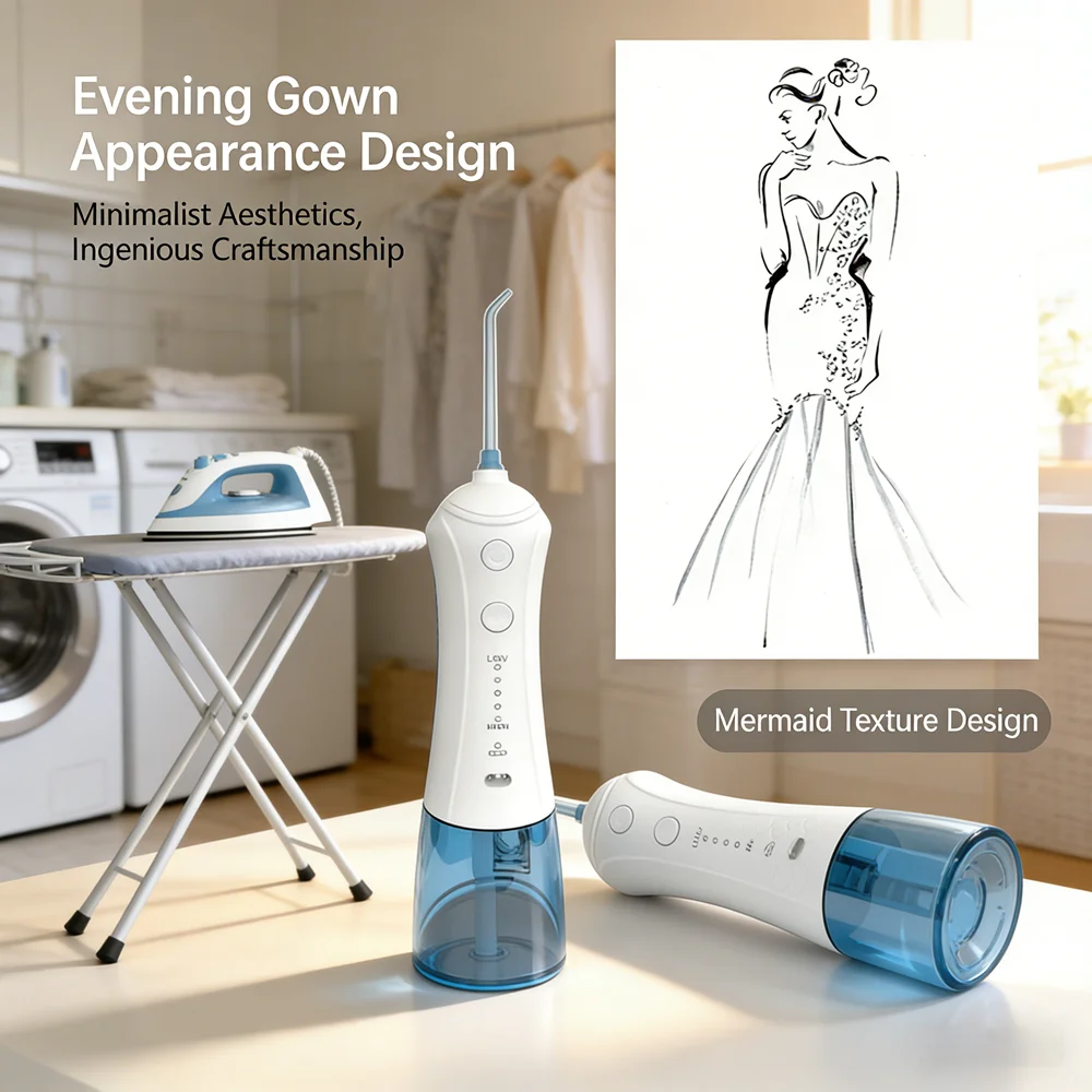 

Портативная струя воды для чистки зубов, 300 мл, водонепроницаемость IPX7, 5 режимов, 5 насадок, устройство для ухода за полостью рта для дома и путешествий