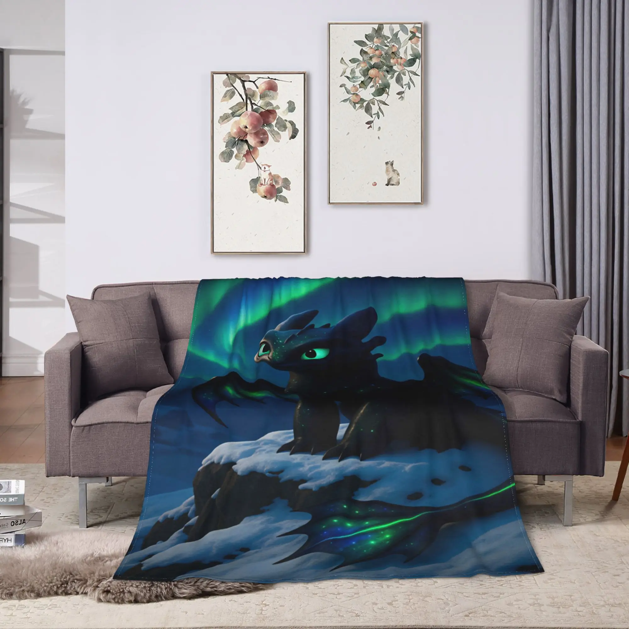 Warm Soft Blanket Travel H-How To TT-rain Your Dragon Throw Blanket  Flannel Bedspread For Bedroom Pattern Sofa Bed Cover