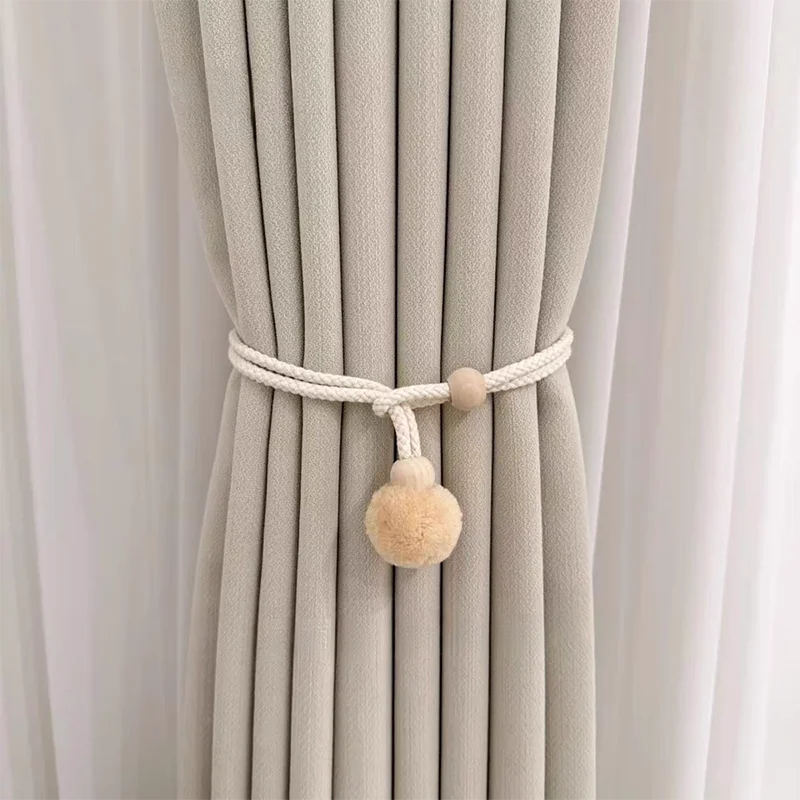 2pc 양모 공 커튼 스트랩 커튼 스트랩 커튼 스트랩 커튼 매달려 공 조절 커튼 스트랩