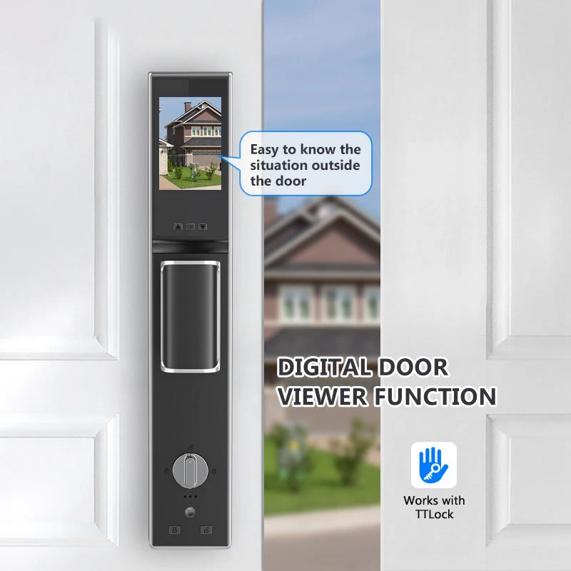 Electronic TTlock APP Remote Control Unlock Bluetooth Automatic Digital Password Fingerprint Smart Door Lock With Camera