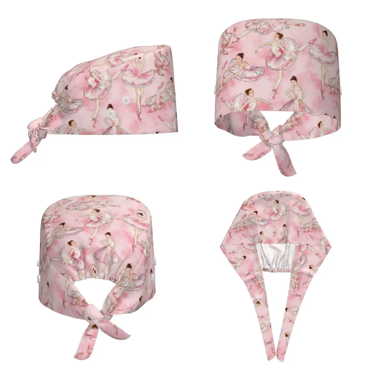 Ballet Dance Makes Me Free Ballerina Dancer Scrub Hat Doctor Working Surgical Cap Men Women Adjustable Nursing Caps for Dentist