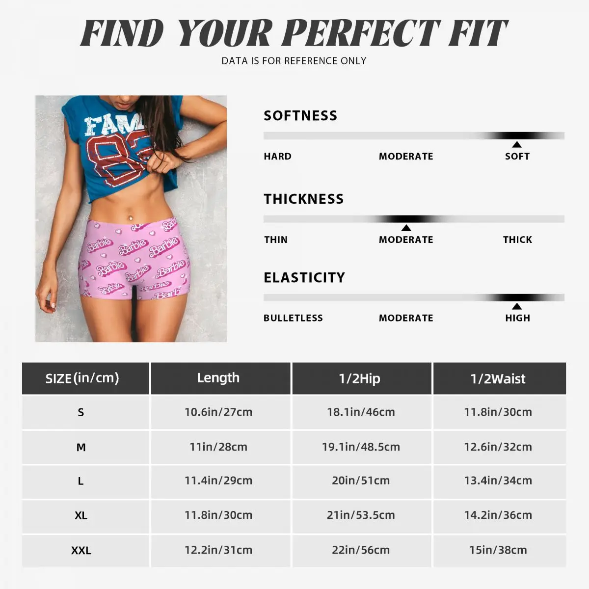 Barbie Fashion Doll High Waist Yoga Shorts for Women Volleyball Biker Fitness Workout Gym Leggings