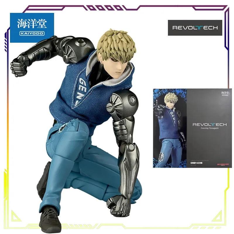 KAIYODO Originele REVOLTECH One Punch Man Serie Genos \ Saitama Action Figure Model Speelgoed Beweegbare Model Ornamenten Geschenken Voor Jongens
