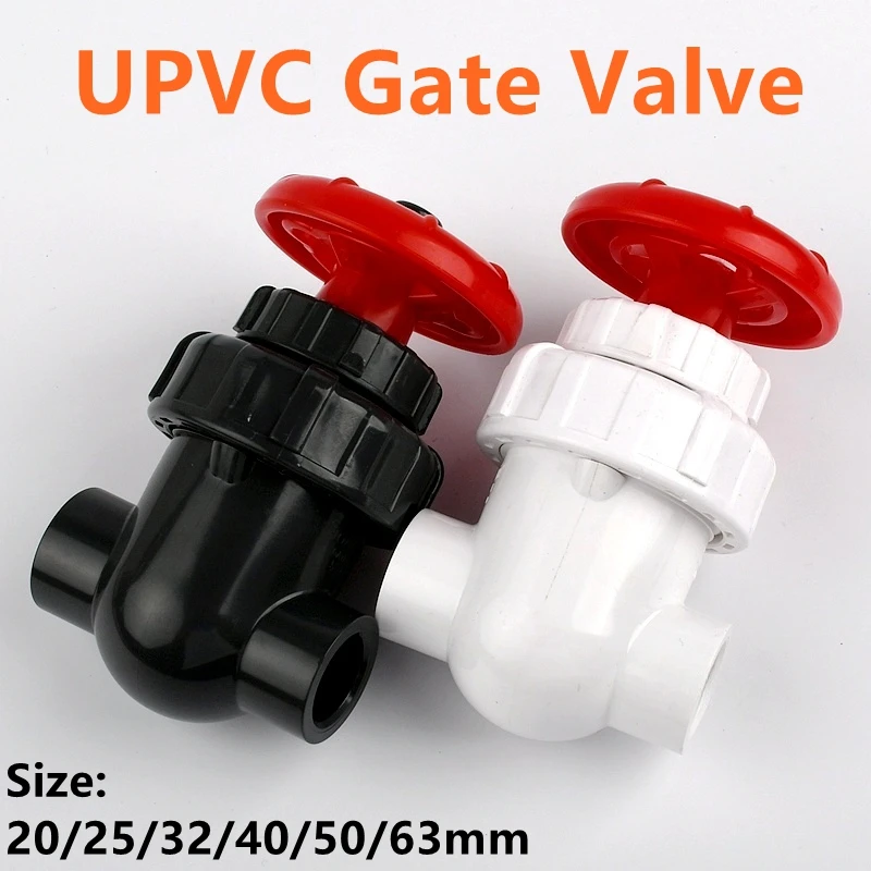 1PC I.D 20~63mm UPVC Gate Valve Garden Irrigation Fittings Aquarium Fish Tank Joint Precision Control Sluice Switch Accessories