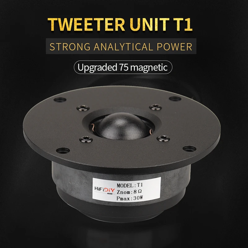 HIFIDIY T1-75 hifi 4 inch Tweeter Speaker Unit 330 Silk membrane 8OHM 30W home Film Treble Loudspeaker  94/100/104/110/116/120