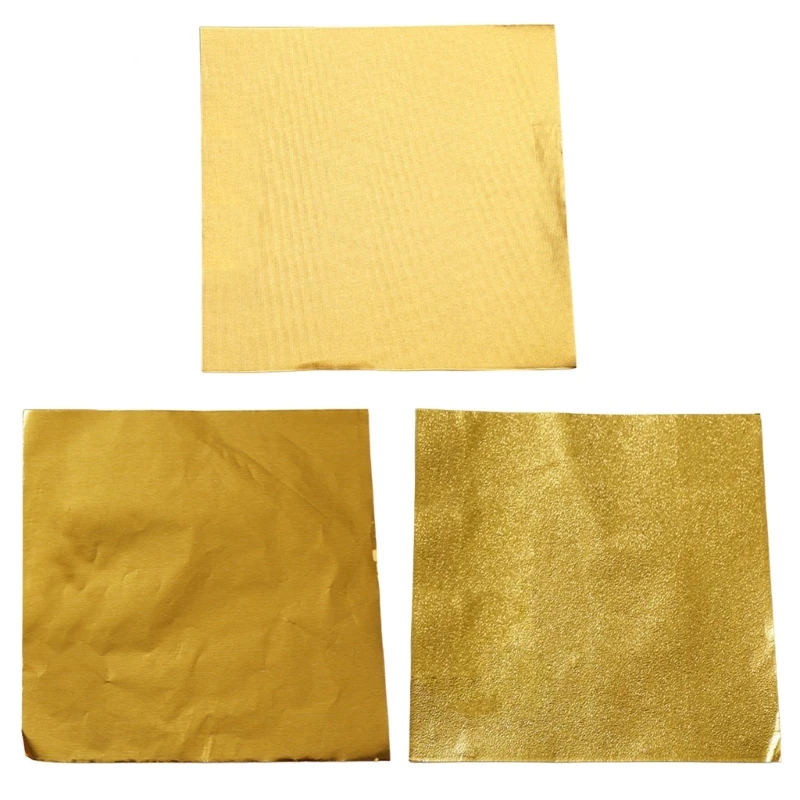 Chocolate Wrappers 3Bag Gold Foil Candy Wrappers,Butter Wrappers Homemades Individual Aluminum Packagings Wrapping Sheet B03E