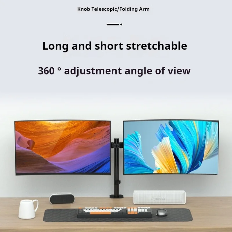 Desktop Convenient Monitor Stand Rotatable No Drilling Computer Screen Lifting Computer Stand Support Arm 15-32 Inches