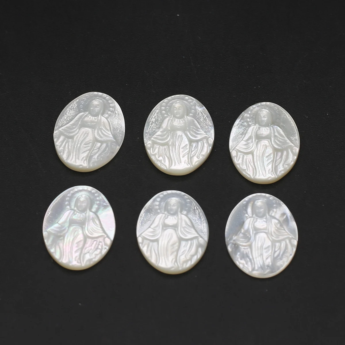 Virgin Mary White Shell Bead Natural Egg Ring Ornament Craft For Jewelry MakingDIY Earring Necklace Accessories Charm