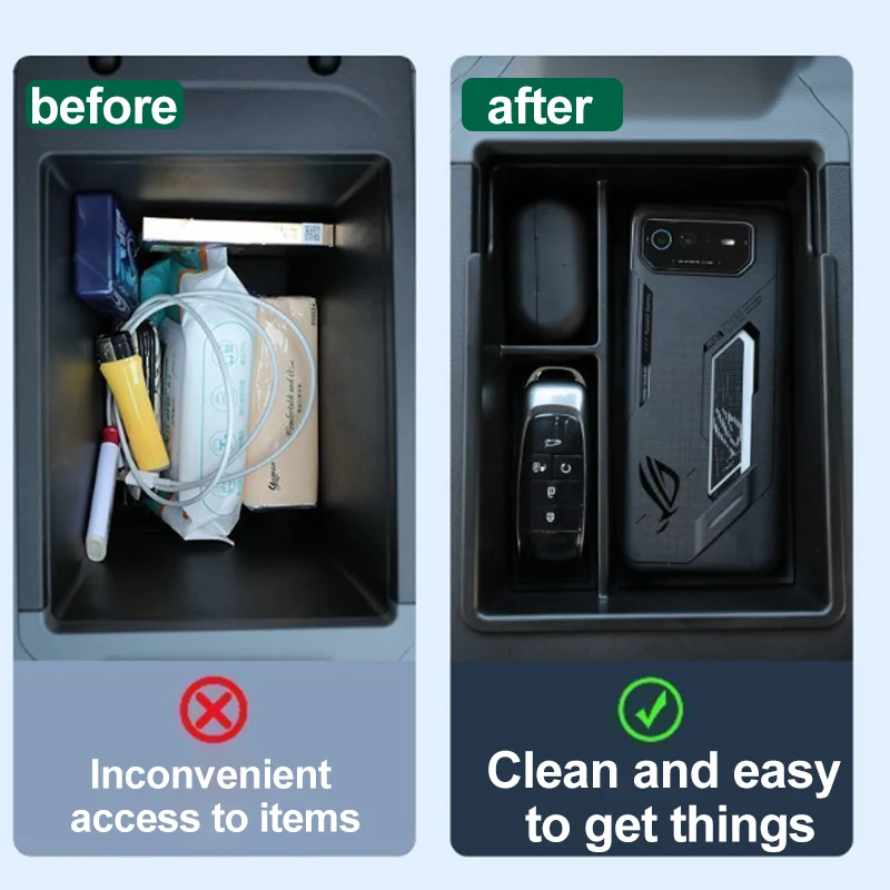 صندوق تخزين السيارة لـ Omoda 9 ملحقات C9 Exeed RX Yaoguang 2025 2024 2023 2022 تحت أجزاء صندوق تخزين مسند الذراع للتحكم المركزي #3