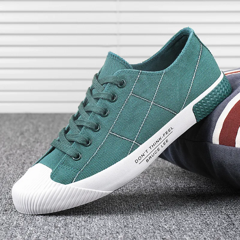 Gran oferta de zapatos de lona verdes para hombre, zapatos informales transpirables para hombre, zapatillas vulcanizadas ligeras de verano, alpargatas para hombre