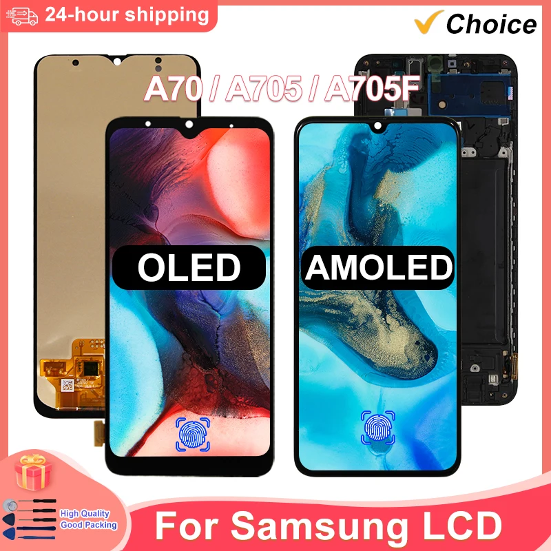 OLED For Samsung Galaxy A70 LCD SM-A705F/DS SM-A705FN/DS Display Touch Screen Digitizer Replacement For Samsung SM-A705W LCD