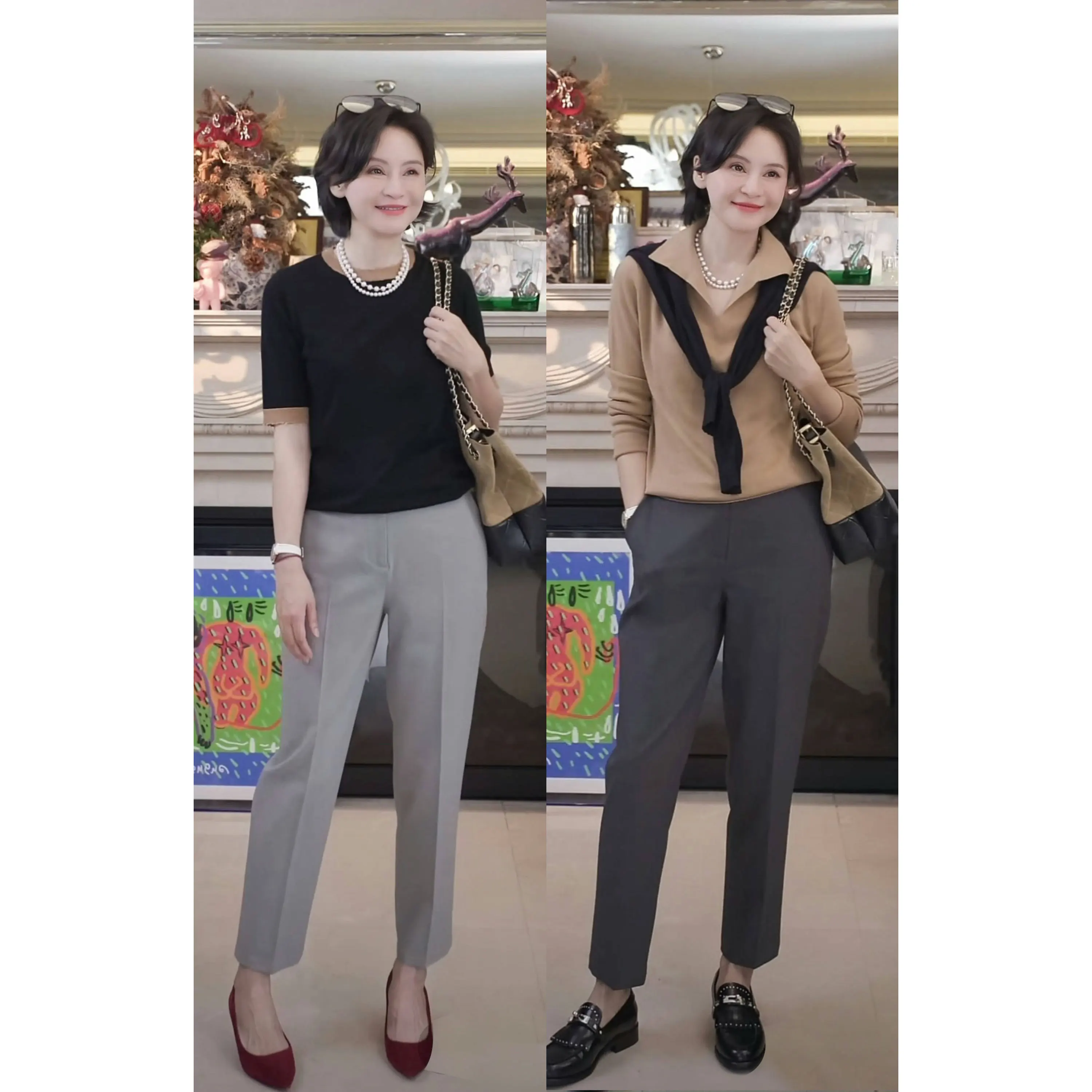 

Удобные повседневные модные брюки прямого кроя с четырехсторонней эластичной вставкой для ранней осени, женские деловые брюки