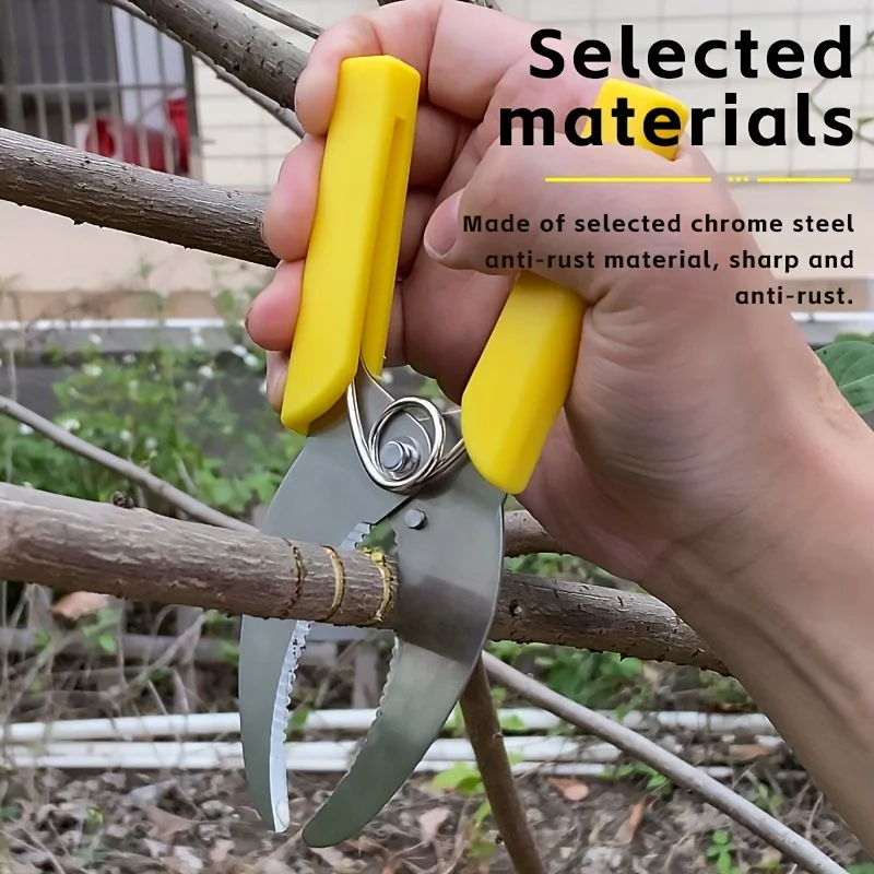 Portable Fruit Tree Pruning Scissors,High Carbon Steel Grafting Tool for Orchard and Potted Plants,Cut Branches and Girdle Trees