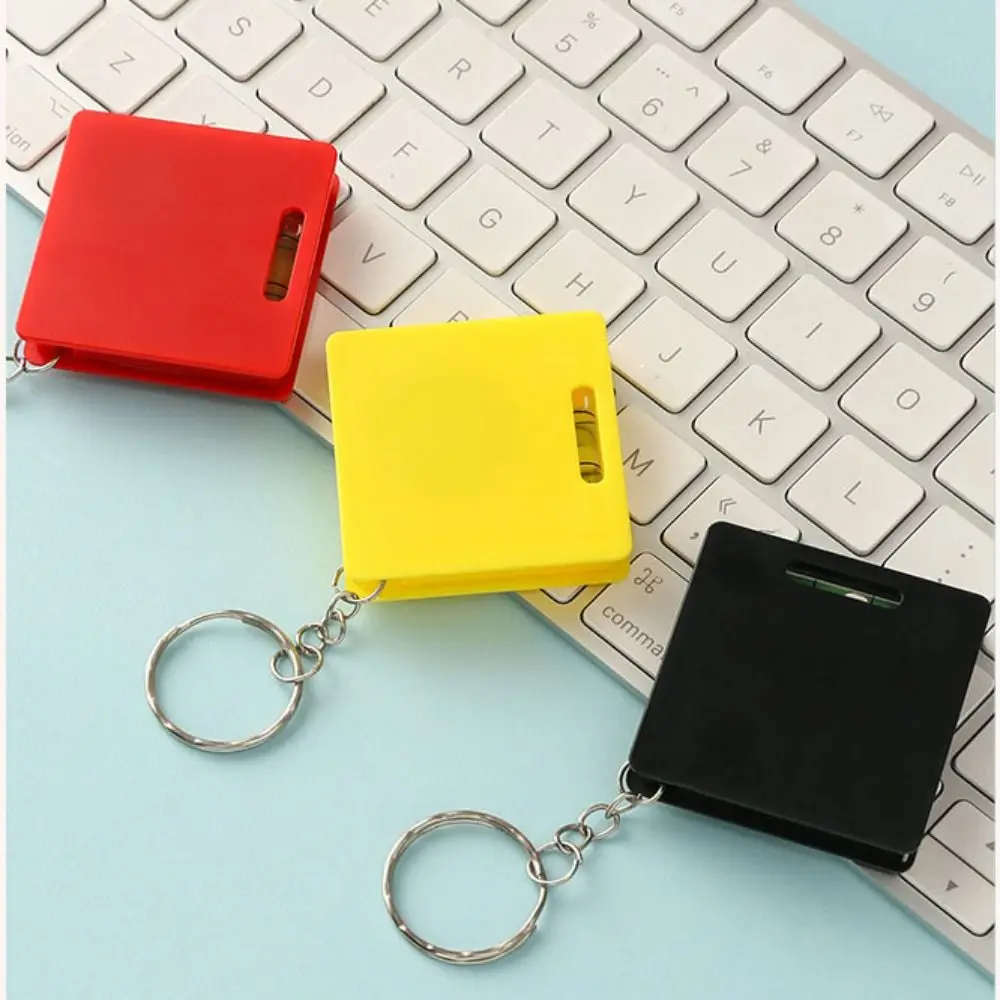 Multifunctional 1M Retractable Ruler Keychain Square Mini Measure Tape Pocket Centimeter Roulette Measuring Instrument