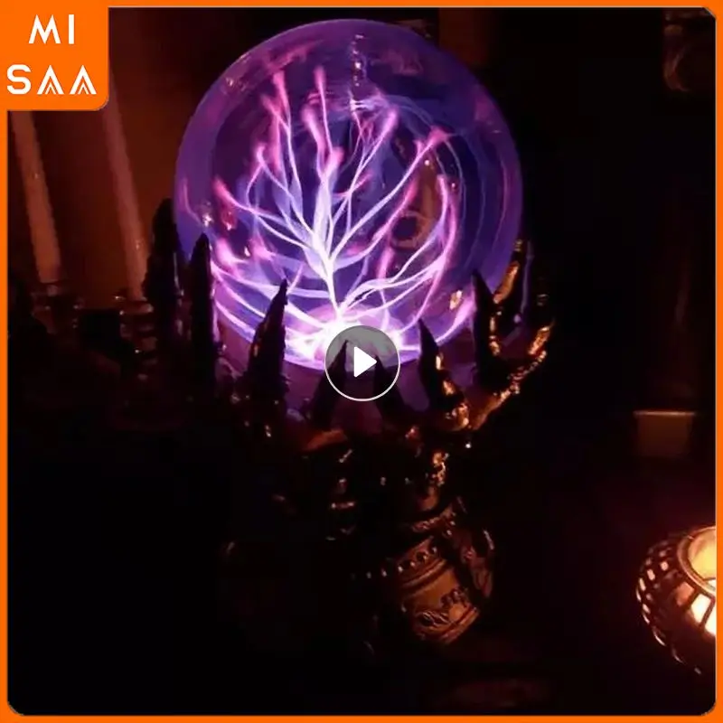 Halloween Celestial Crystal Ball Resin Glowing Plasma Ball Home Party Decor Creative Spooky Deluxe