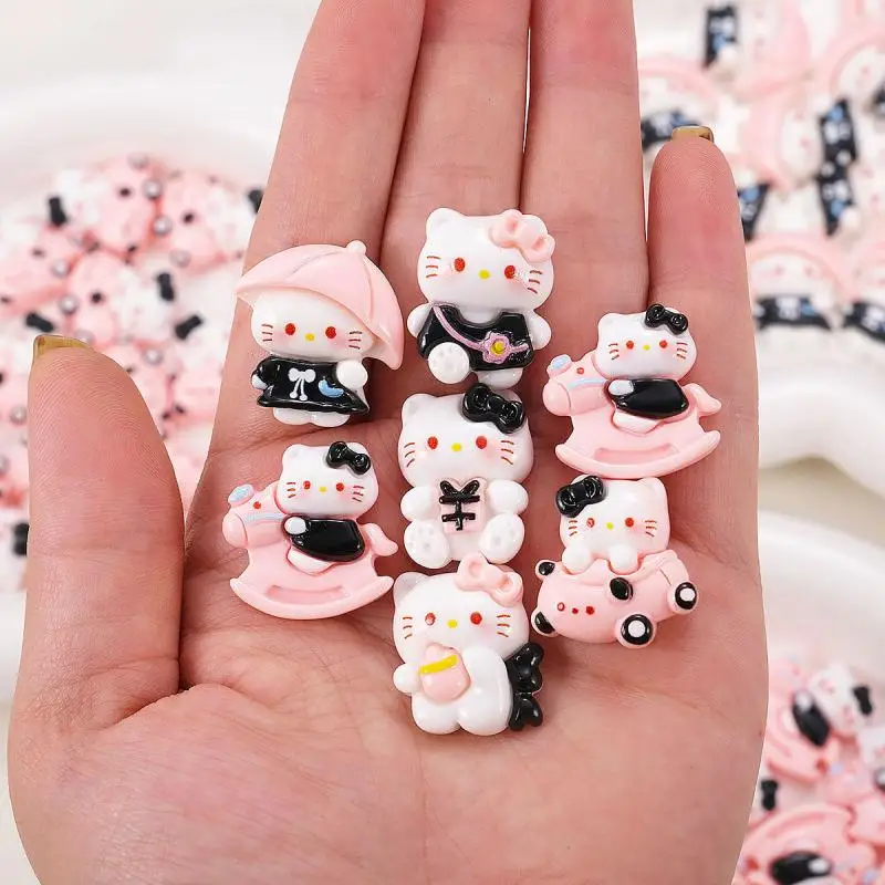 

new Kawaii Hello Kitty Cartoon Accessory Cute Anime Diy Material Cream Gel Phone Case Hair Accessories Decoration Creative Gifts