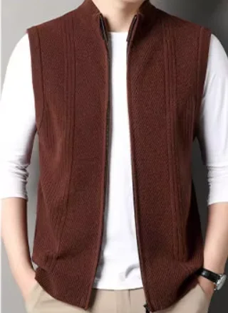 New cashmere sweater men's vest zipper thickened autumn and winter sweater men's vest sweater cardigan view 5