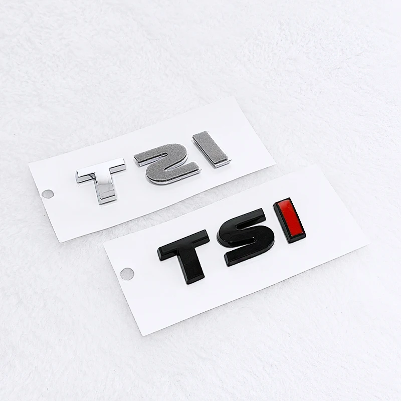 3D ABS Chrome Black Logo TSI Emblem Letters Car Trunk Badge For TSI Sticker Accessories