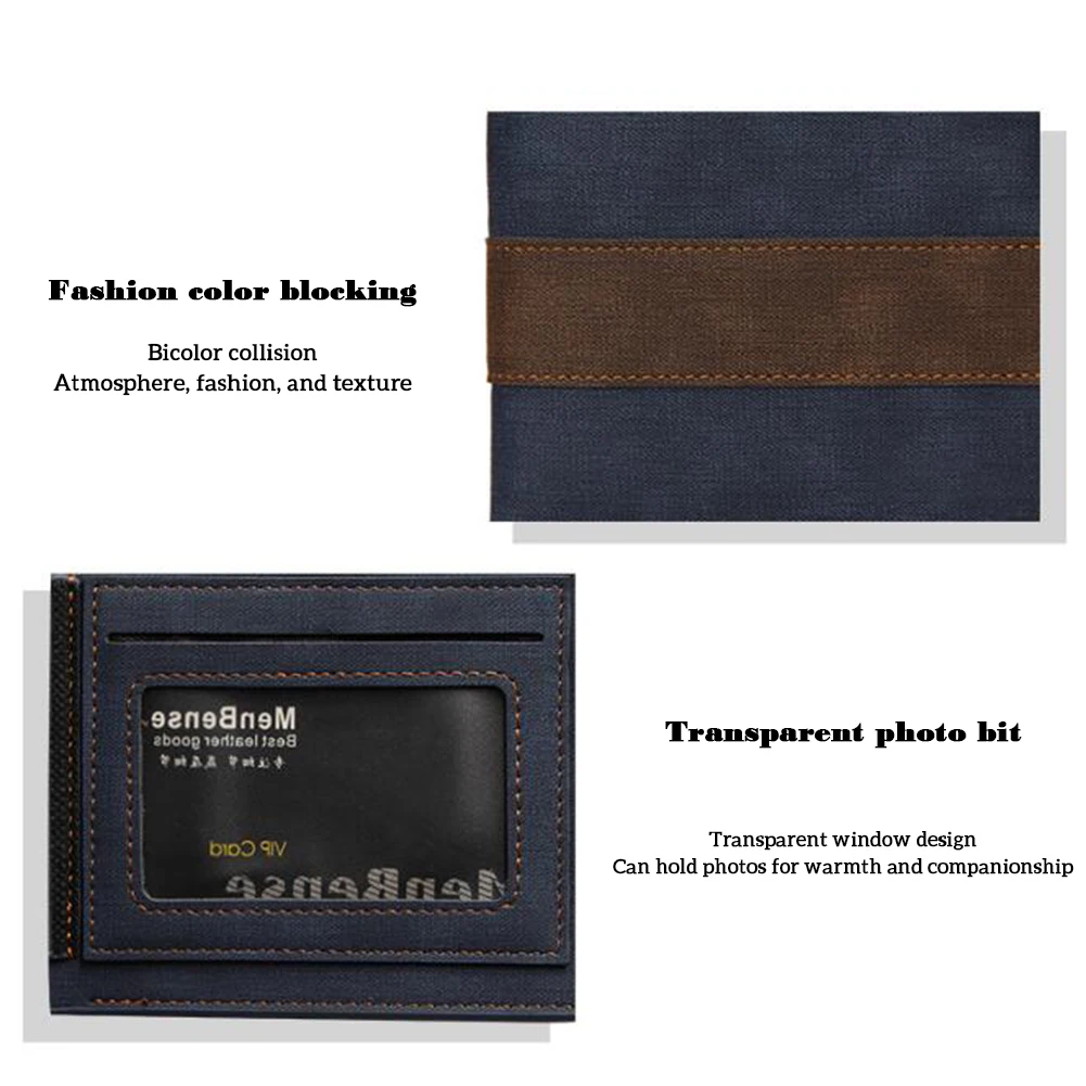 Retro Men's Wallet With Color Matching High Capacity Lightweight Coin Purse For Ticket Coin Money Card