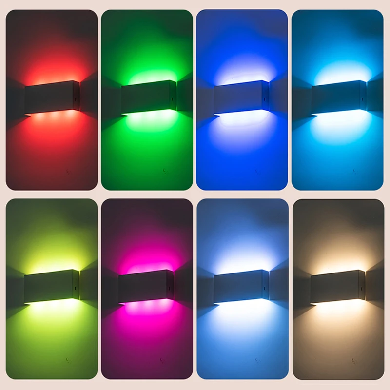 Indoor Decoration RGB Remote Control Wall lamp Modern Minimalist Wiring Free Type-C Charging Hotel Bedside Corridor LED Lighting