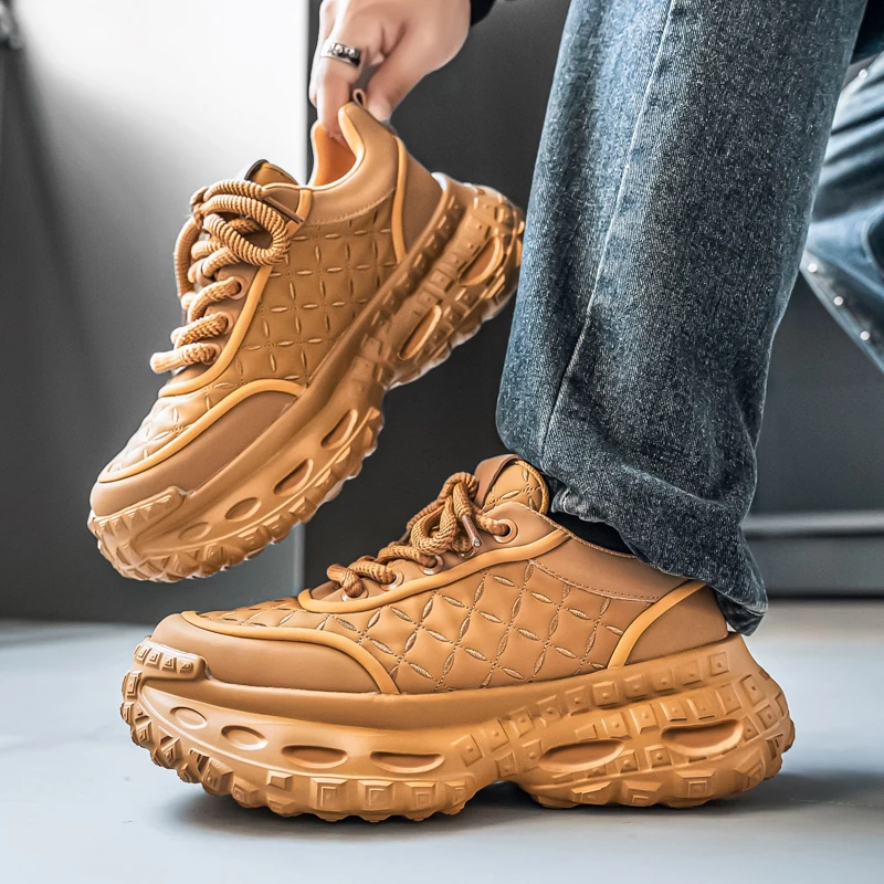 

Новинка 2025 года, повседневная спортивная трендовая модная дышащая универсальная повседневная мужская обувь с низким верхом и толстой подошвой, увеличивающая рост, супер популярная повседневная обувь