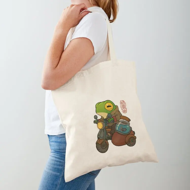

road trip motorcycle frog artwork asian style Tote Bag hand bags Customizable tote bag Women's bags Gift bags