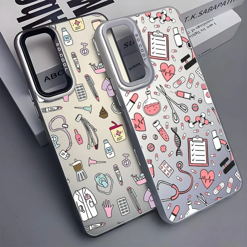 Shockproof Phone Case For Oppo A16 A57 A58 A60 A78 A95 Reno 8T 10 11 12 13 Pro Lite Find X3 Lite Cute Nurse Medical