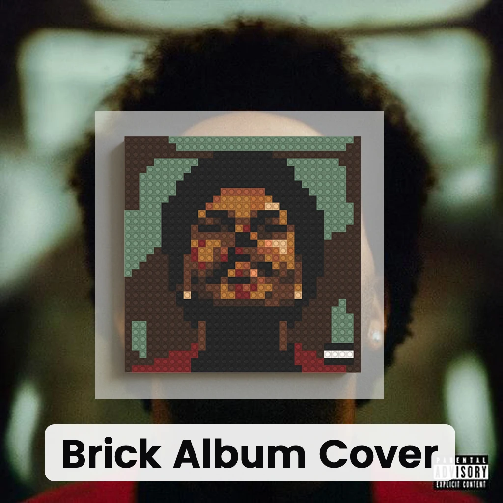

T-The Weeknd Pop R&B Music Gift Building Blocks Pixel Brick Mosaic Art Album Cover Wall Decor Home Living Room