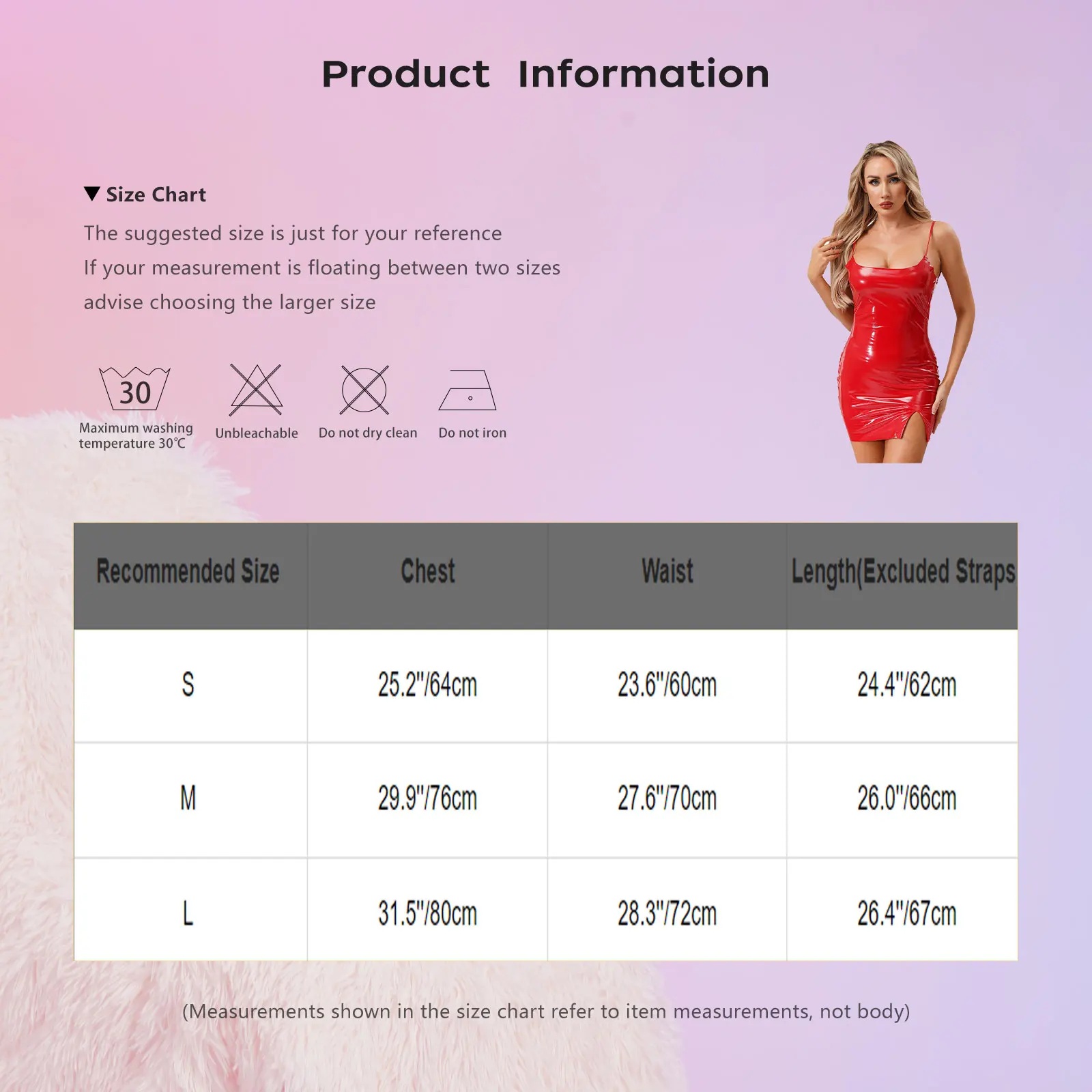 Womens PU Leather Mini Dress Adjustable Shoulder Straps Back Zipper Split Hem Bodycon Dress for Clubwear Party Music Festival