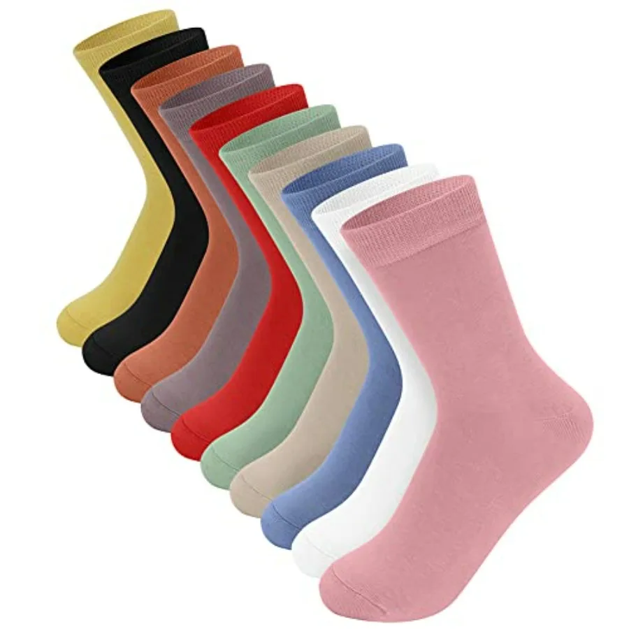 

DZALS 10 Pairs Womens Socks Cotton Crew Colorful Boot Socks for Women Ladies Girls