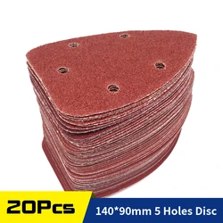 140*90*mm 5Hole Sanding Sheets Triangle Red Sandpaper Hook & Loop 40 -1000 Grits Abrasive Sanding Disc For Wood Sanding(20 Pcs)