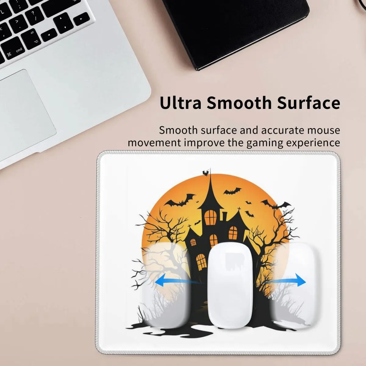 Halloween Witch Pumpkin Haunted House Ghost Mouse Pad Computer Keyboard Mouse Mat Gamer Laptop Desk Mat Office Table Mats
