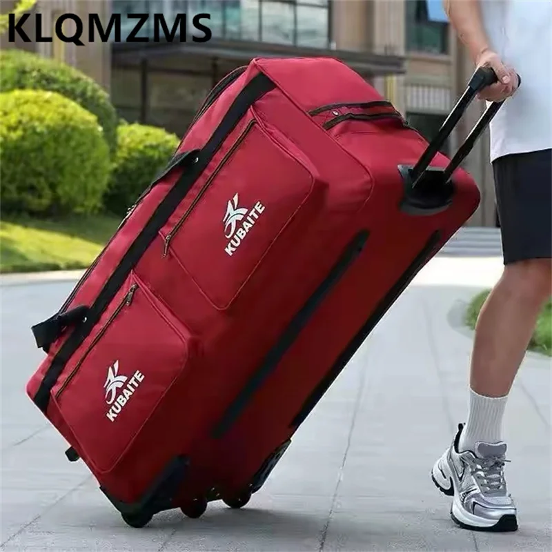 

KLQDZMS New Luggage Oxford Cloth Large Capacity Suitcase Men's Trolley Style Travel Bag Air Checked Bag Wheeled Luggage Bag