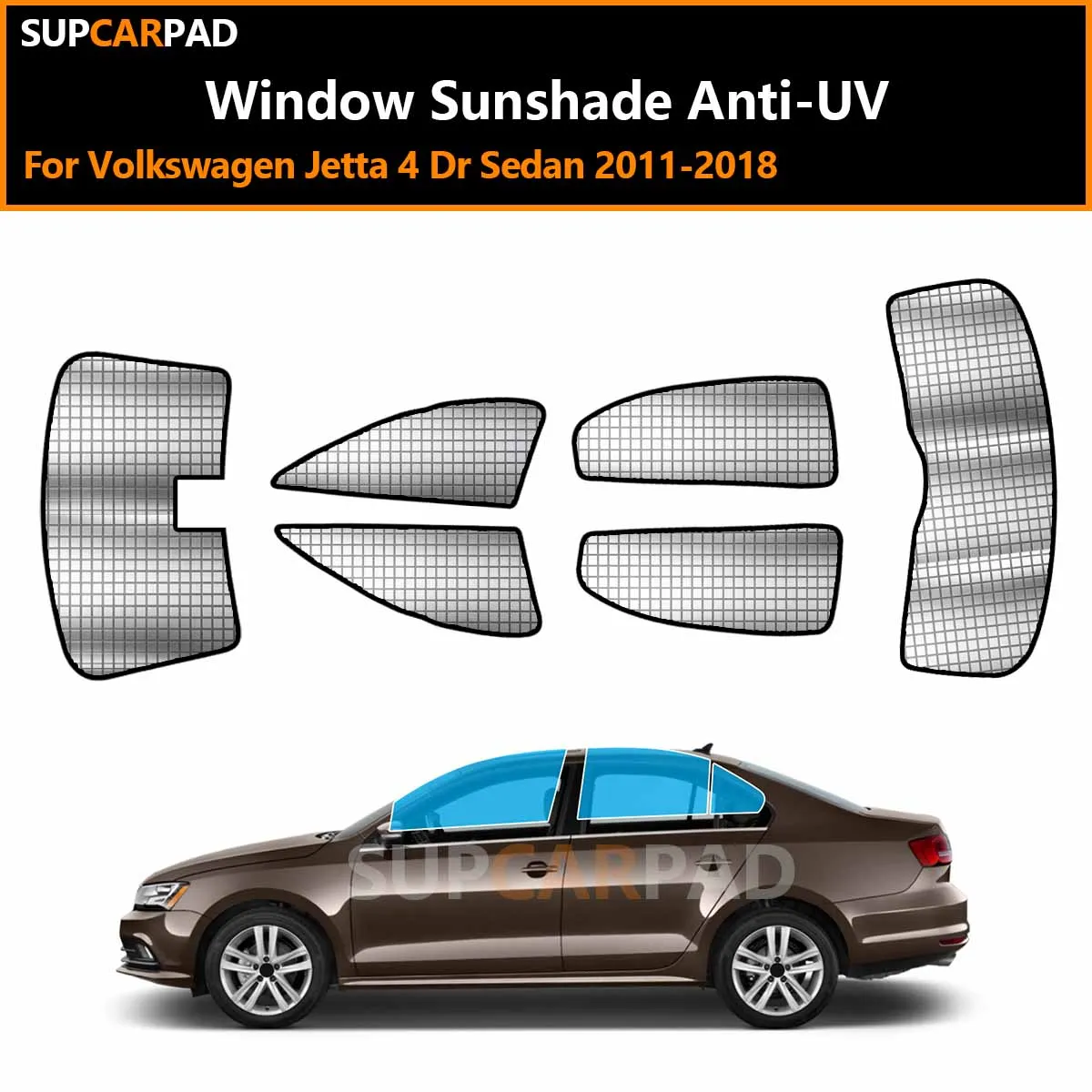 

For Volkswagen Jetta 4 Dr Sedan 2011-2018 Custom Car Window Sunshade Anti-UV Car Sun Window Visors Sunshade Covers Accessories