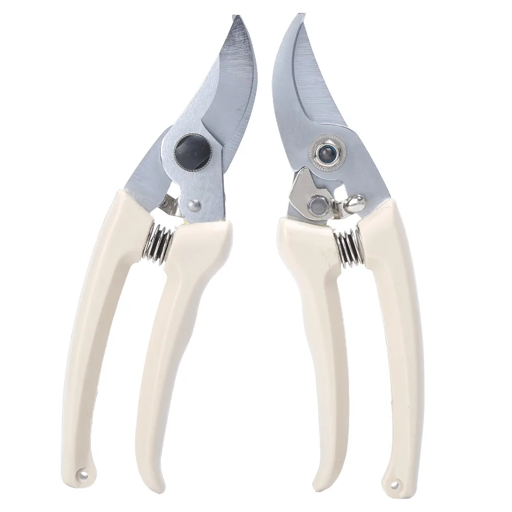 2pcs Stainless Steel Blade Pruning Shears Ergonomic Plastic Handle Curve Design Garden Scissors Heavy Duty Sharp Blade