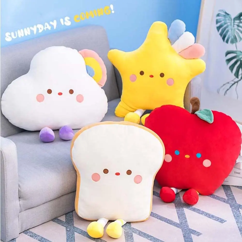 

Cute Home Decoration Cushion White Cloud Stuffed Toys Plush Doll Bread Toast Plush Toy Cloud Plush Pillow Star Throw Pillow