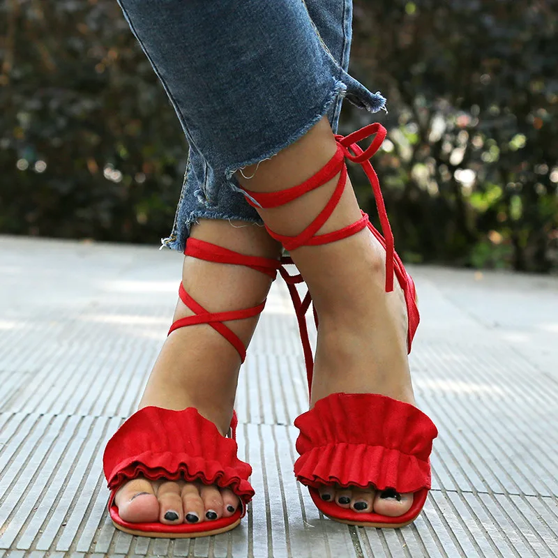 2023 Women Sandals Fashion Gladiator Sandal Sexy Flower High Sandalias Cross Tie Summer Style Casual Shoes Woman Beach Sandals