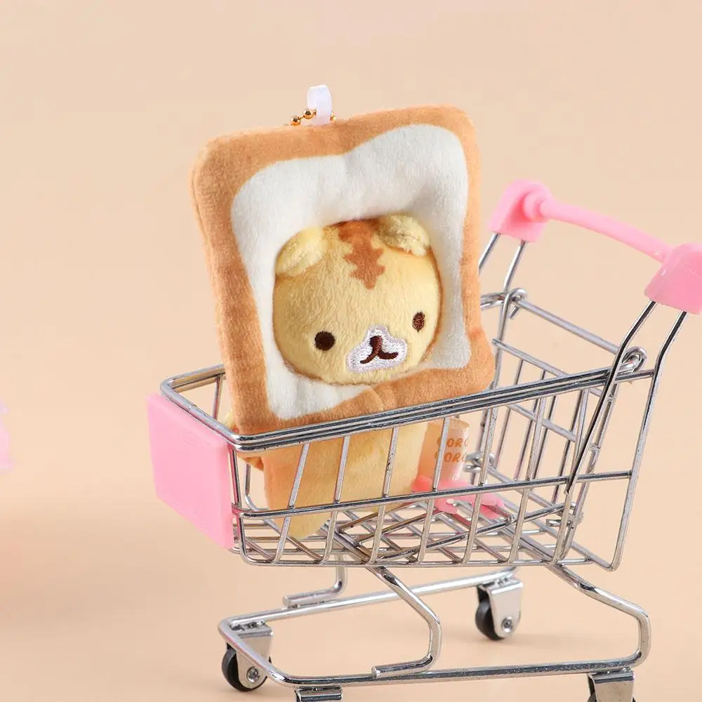 

Japanese Bag Hanging Ornaments Anime Cartoon Keychains Soft Stuffed Toys Cat Toast Plush Doll Bread Cat Pendent Cat Plushie