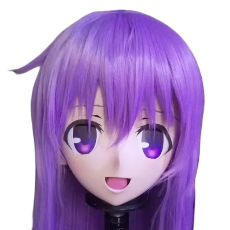 (C2-002) Recién llegado, máscaras de Kigurumi de cabeza completa de silicona hechas a mano para chica, máscara de Kigurumi para travesti con peluca