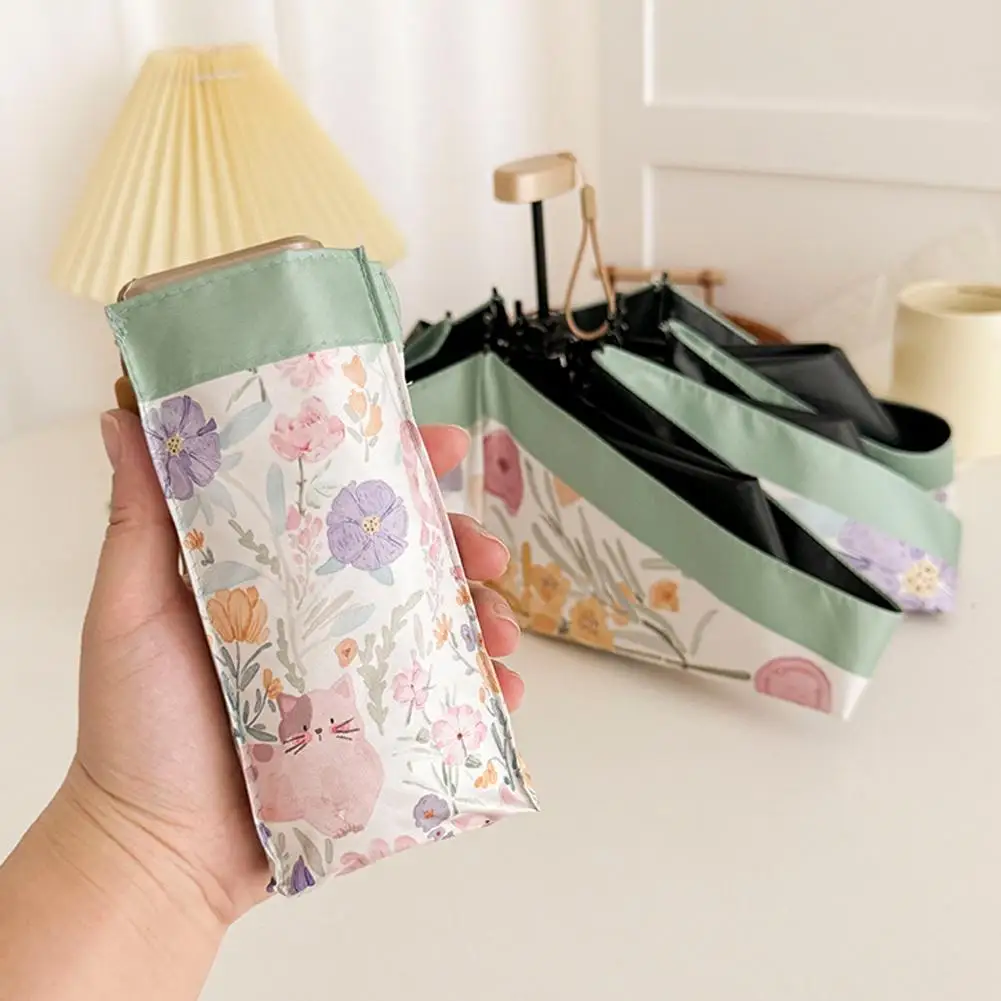 

Устойчивый к УФ-излучению водоотталкивающий зонт с модной эстетичной рамой, компактный дизайн для женщин, M8T3