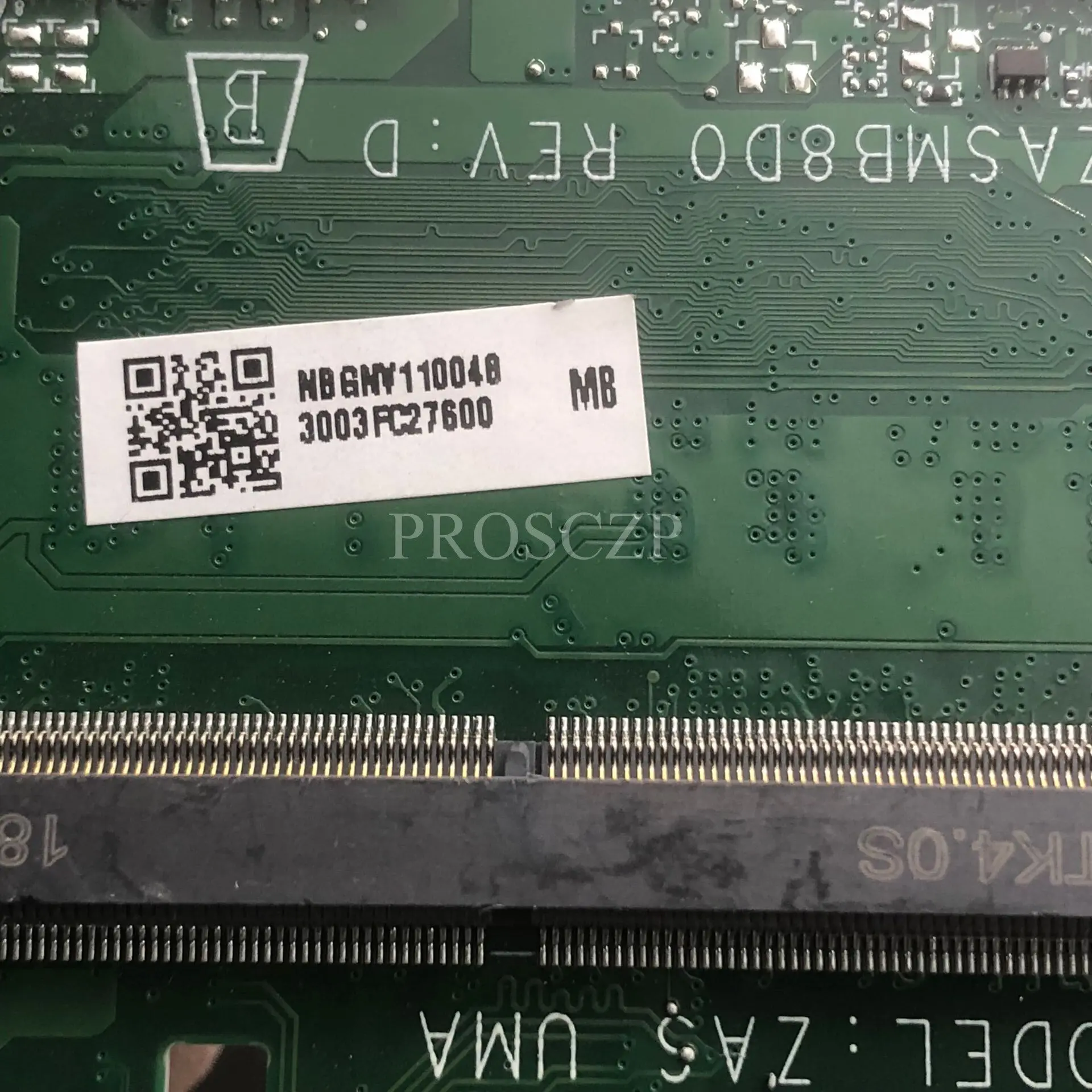 เมนบอร์ดสำหรับเมนบอร์ดแล็ปท็อป Acer Aspire A315-21 NBGNV11006 DA0ZASMB8D0พร้อม A4-9120 CPU 4G 100% ผ่านการทดสอบแล้วว่าทำงานได้ดี