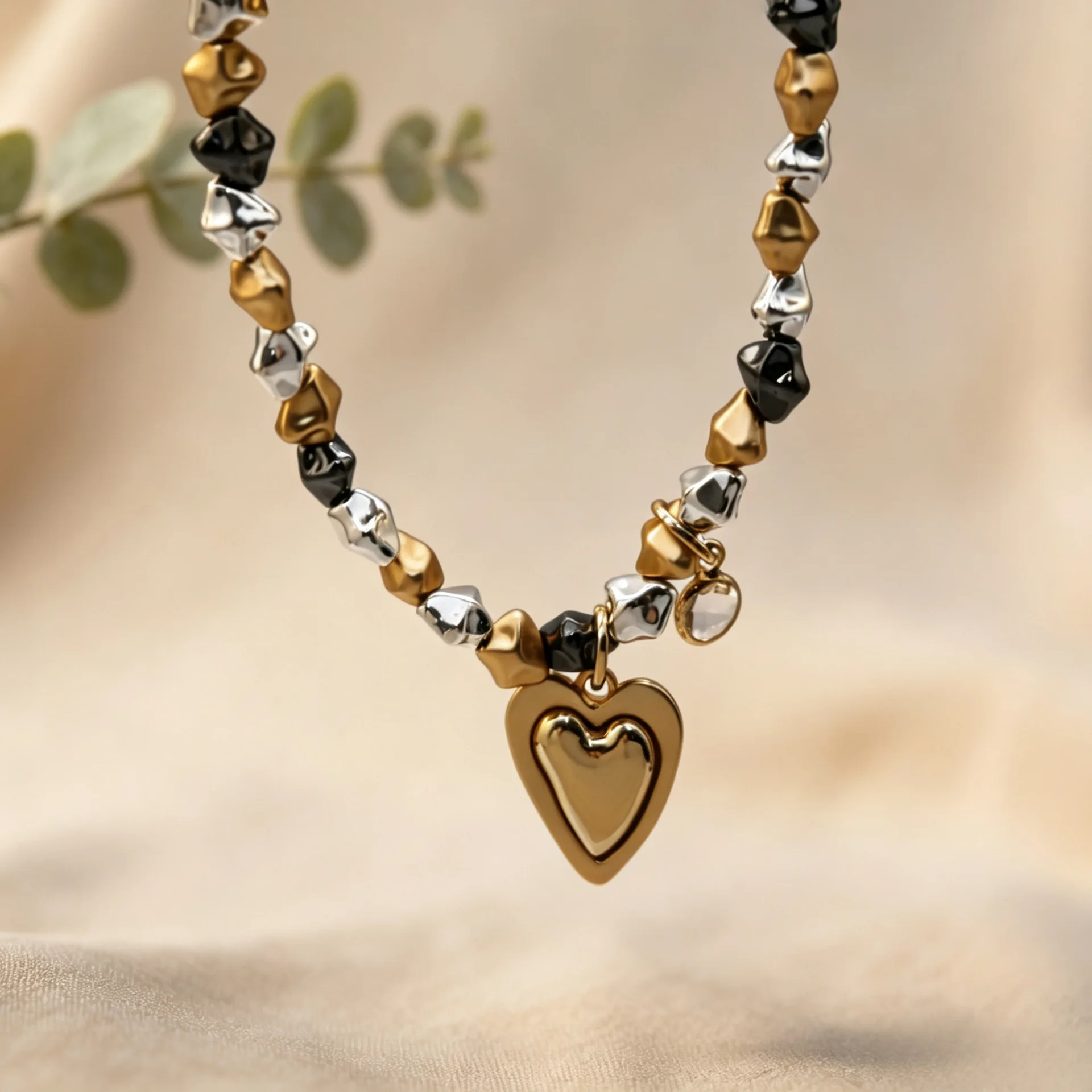 Shiny Heart Spliced Elastic Beaded Bracelet Boho Vintage Women Original Bohemian Hand Jewelry Fashion Gift