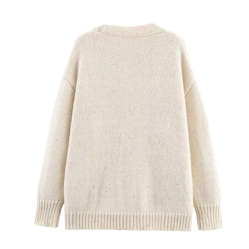 HipSeam Women's Cardigan with Button Pocket Autumn V Neck Long Sleeve Knit Women's Plain Sweater Elastic Female Tops