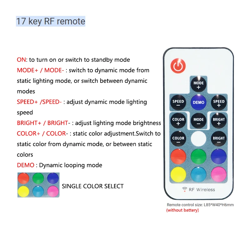 New RGB Mini Controller DC 5V 12V 24V 12A 3 Channel Wireless RF Remote Control Dimmer for 5050 2835 Colorful LED Strip Lights - Image 5