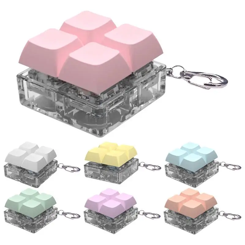 Decompressions Keychain Mechanical Keyboard Button Keyring Fingertip Key Caps Pendant Antistress Toy