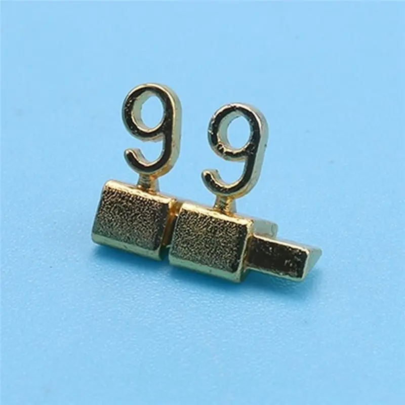 PHFU-Gold Counter Stand Label Tag Store Holder 10 Sets Metal Arabic Number Price Tag Display Stand For Retail Shop