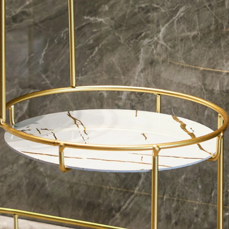 

Luxury Iron Art Uv Board Cosmetics Storage Rack Makeup Organizer Dressing Table Shelf Bathroom Iron Bird Cage Holder A