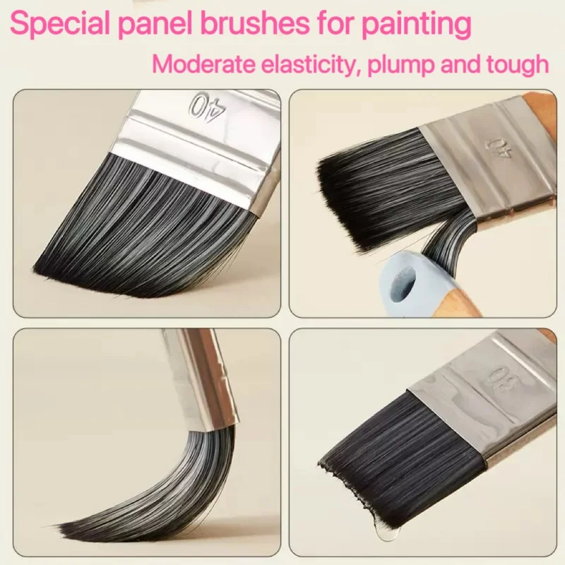 5 قطع من فرش الرسم الزيتي للشعر الصناعي المتين للمبتدئين والمحترفين #3