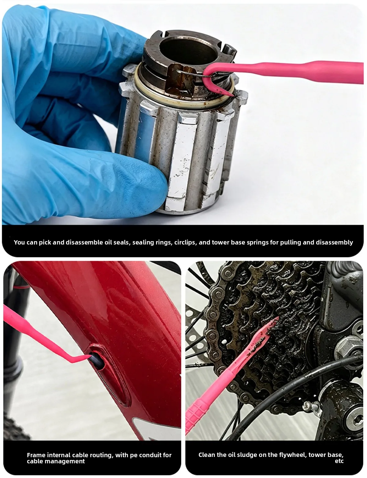 Werkzeug zum Entfernen des Dichtungsringes der Vorderradgabel-Ölscheibe, Fahrrad-Wartungs- und Reparaturwerkzeug, Öldichtungsschraubendreher – Detail 3